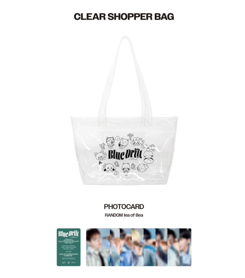 PRE-ORDER: ATEEZ - 8TH ANNIVERSARY EXHIBITION: BLUE DRIFT OFFICIAL MD CLEAR SHOPPER BAG