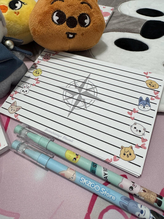 Stray Kids Cute Heart & Head SKZOO Note Cards