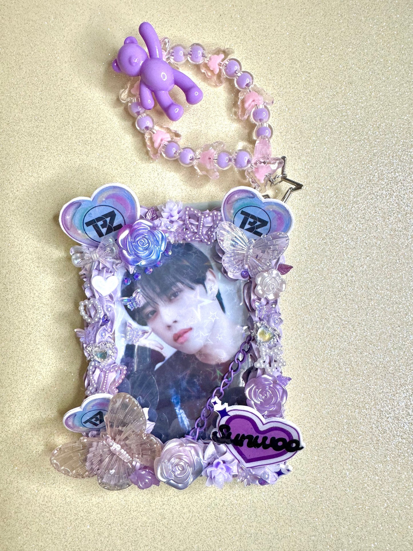 Custom Decoden Toploader: Handmade Photo Card Holder