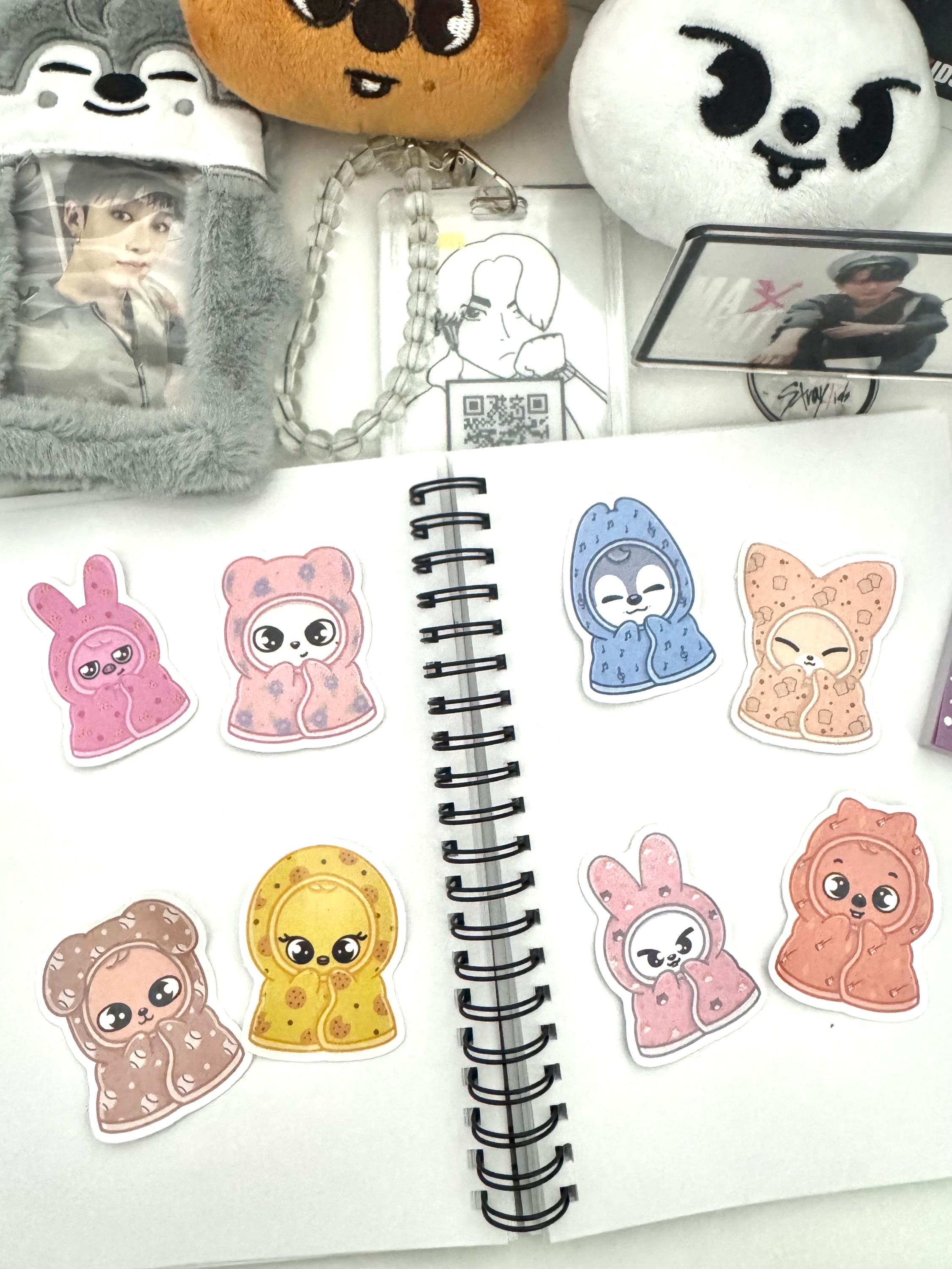 Stray Kids Skzoo Sticker Pack: OT8 Cozy Blanket Holographic Vinyl