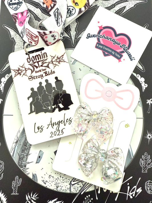 SKZ - Stray Kids - Concert Streamers (Confetti) Hair Bow with Glitter