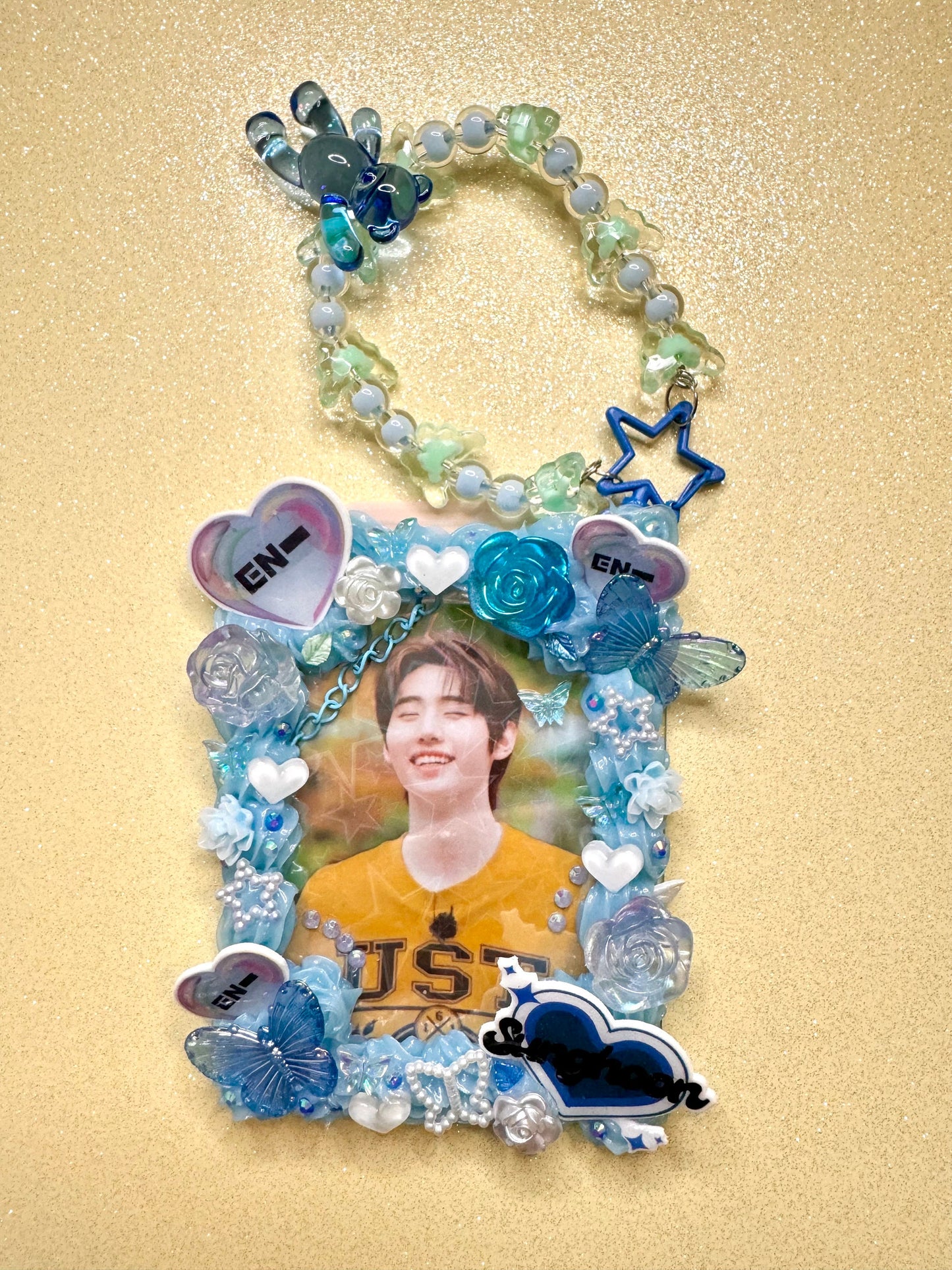 Custom Decoden Toploader: Handmade Photo Card Holder