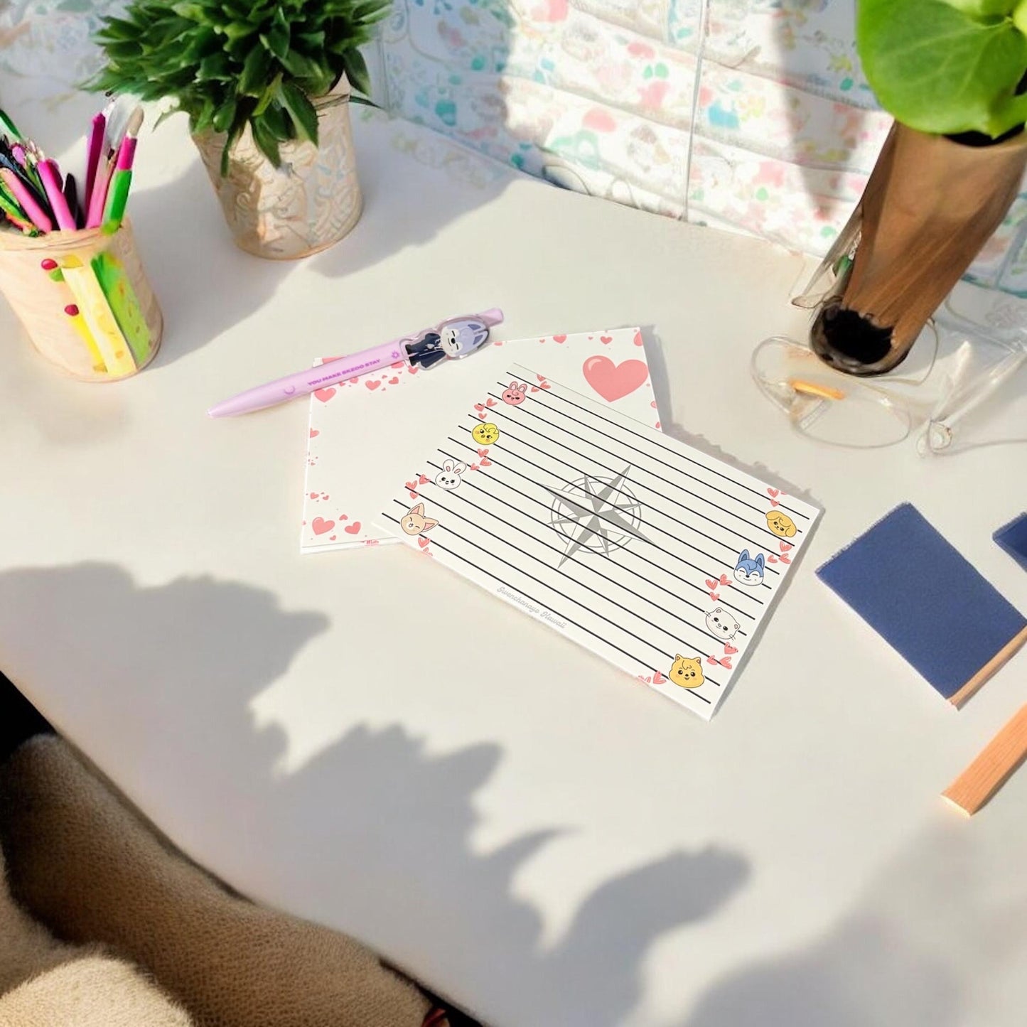 Stray Kids Cute Heart & Head SKZOO Note Cards