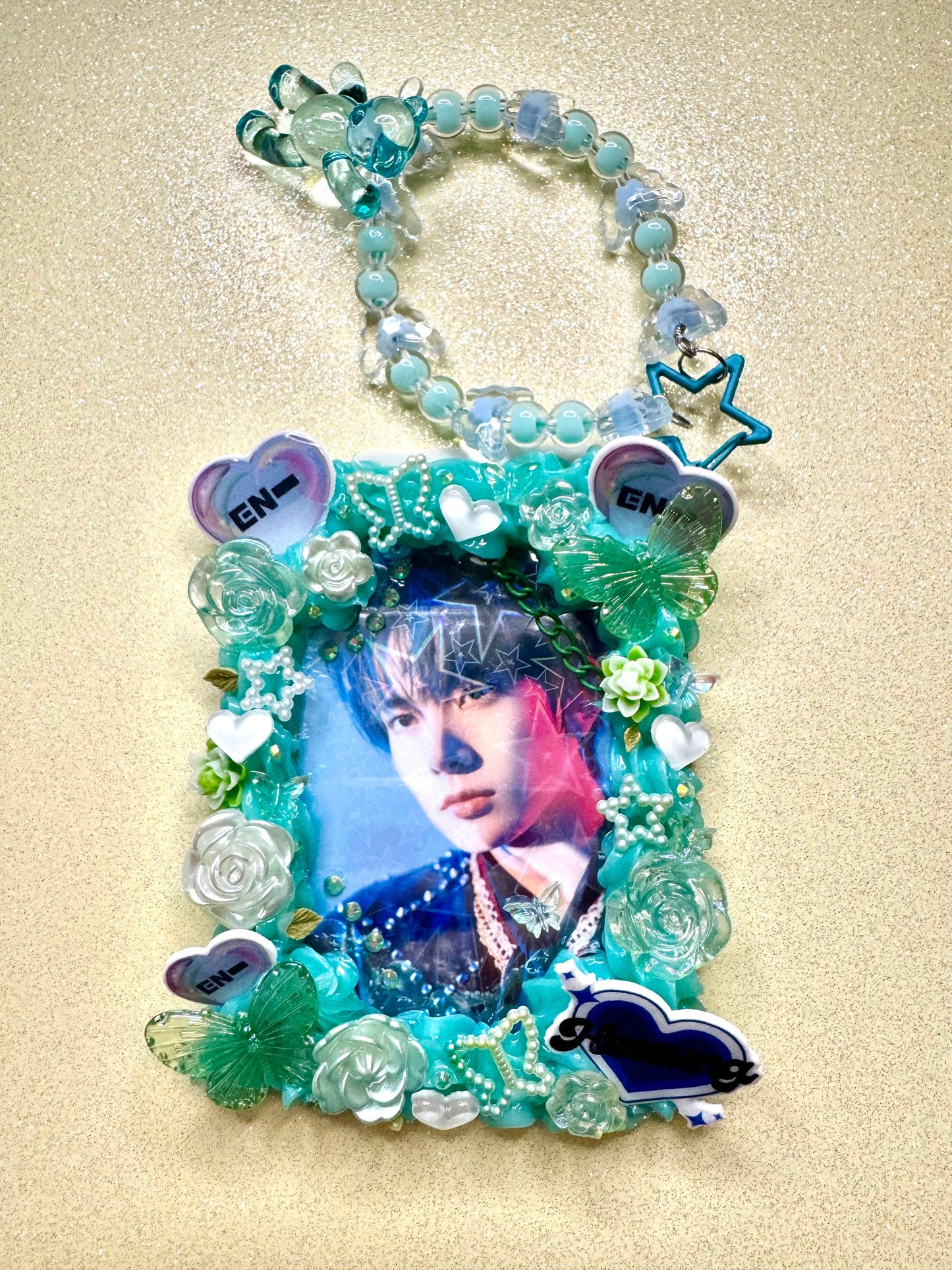 Custom Decoden Toploader: Handmade Photo Card Holder