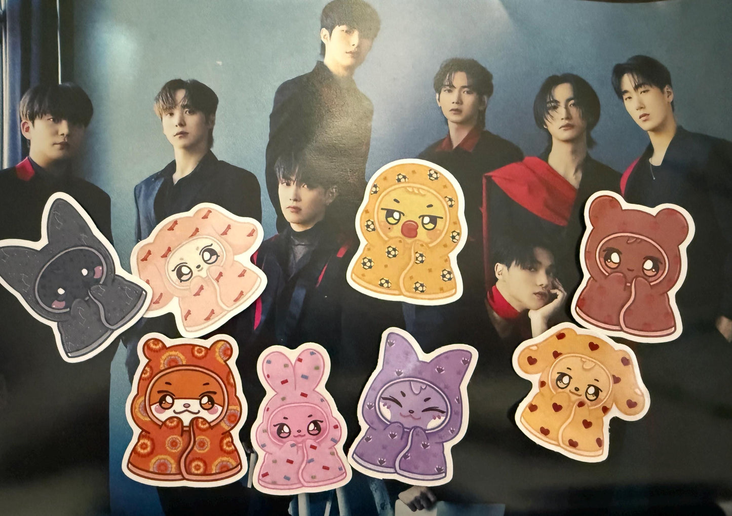 Ateez OT8 Cozy Blanket Sticker Pack: Holographic Star Vinyl