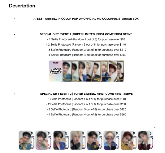 PRE-ORDER: ATEEZ - ANITEEZ IN COLOR POP UP OFFICIAL MD COLORFUL STORAGE BOX