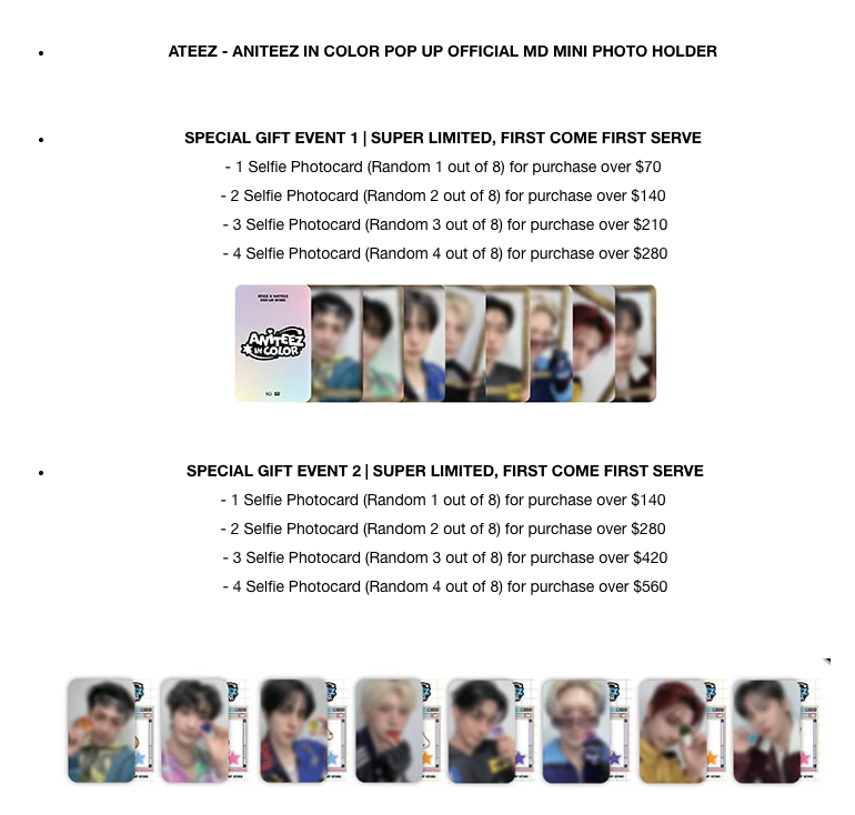 PRE-ORDER: ATEEZ - ANITEEZ IN COLOR POP UP OFFICIAL MD MINI PHOTO HOLDER