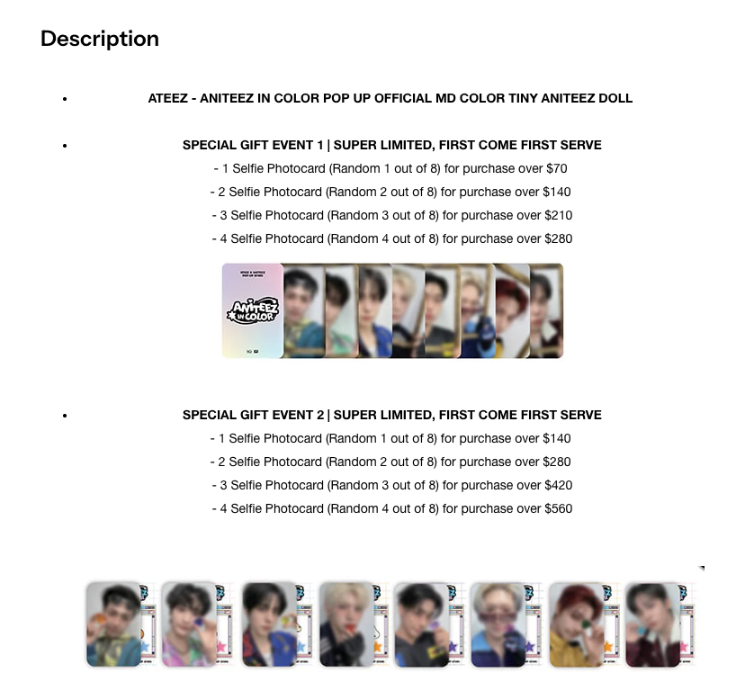 PRE-ORDER: ATEEZ - ANITEEZ IN COLOR POP UP OFFICIAL MD COLOR TINY ANITEEZ DOLL