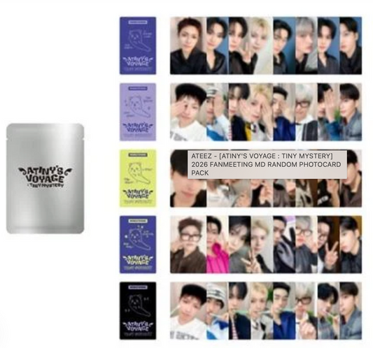 PRE-ORDER: ATEEZ - ATINY'S VOYAGE : TINY MYSTERY 2026 ATEEZ FANMEETING OFFICIAL MD RANDOM PHOTOCARD PACK