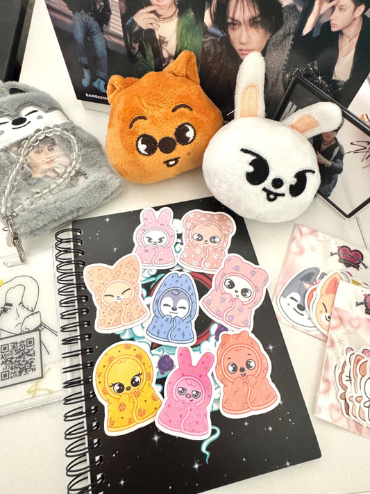 Stray Kids Skzoo Sticker Pack: OT8 Cozy Blanket Holographic Vinyl