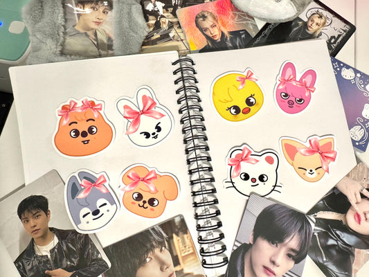 Stray Kids Skzoo Sticker Pack: OT8 Bow Stickers